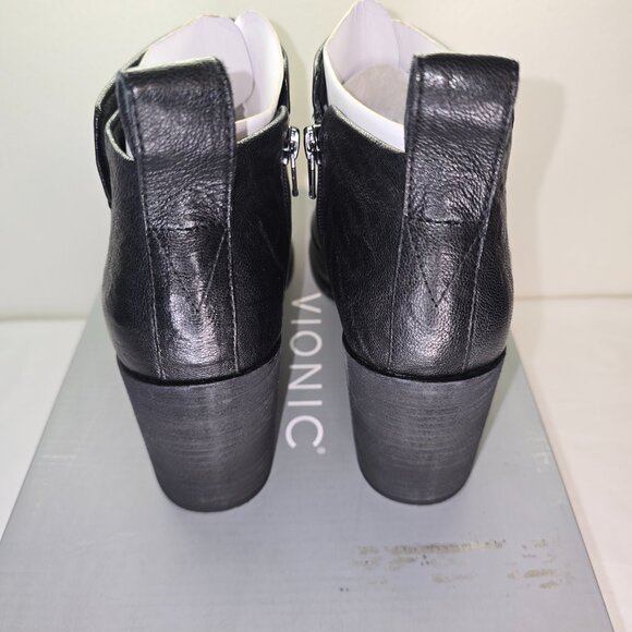Vionic Lyssa Leather Booties in Black, Women's US Size 7 - Picture 5 of 7